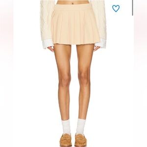 superdown Beige Pleated Mini Skirt XS NWOT